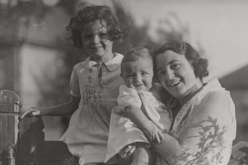 Before - Black and white family photo